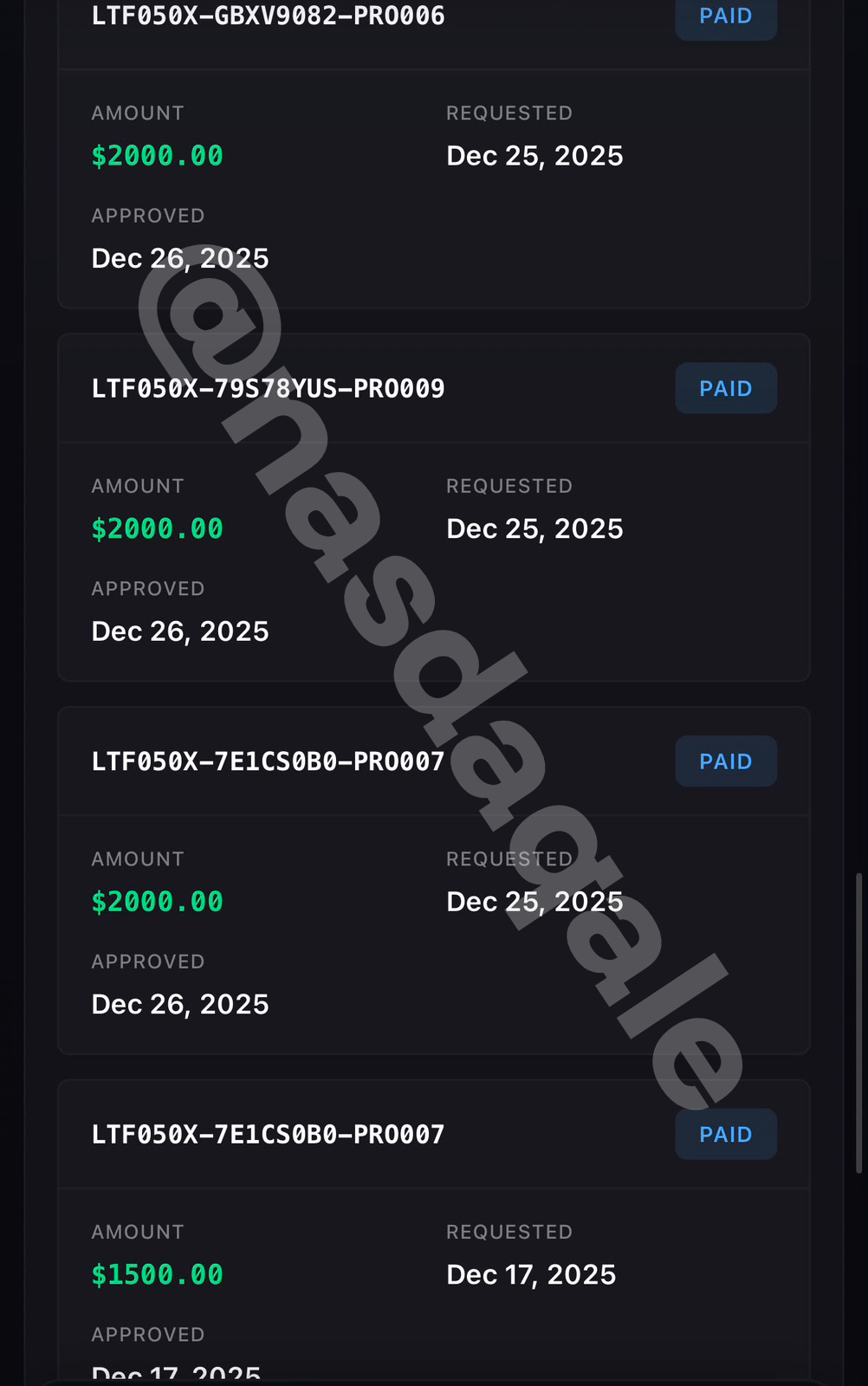 Coach payout 17