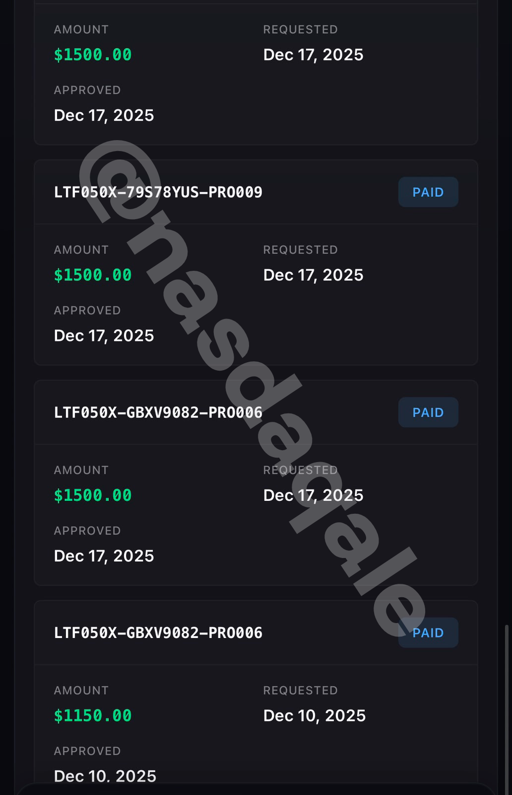 Coach payout 20
